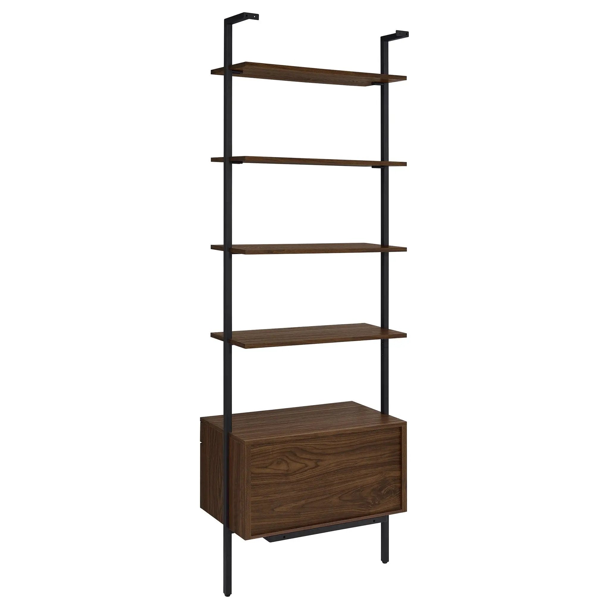 Owens 96-inch 4-shelf Storage Wall Bookshelf Walnut by Unique Piece Furniture