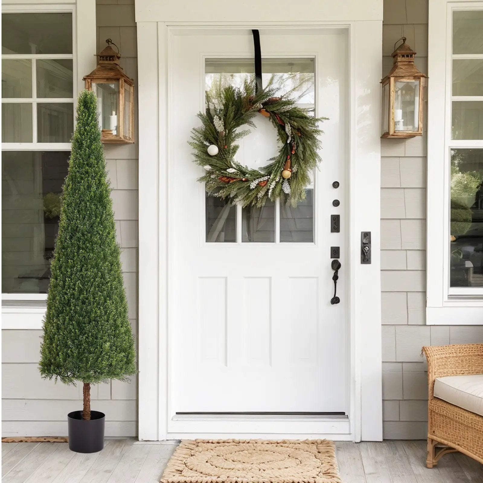 6FT Artificial Conical Topiary Tree UV Resistant Faux Cedar by HouseOfZazla