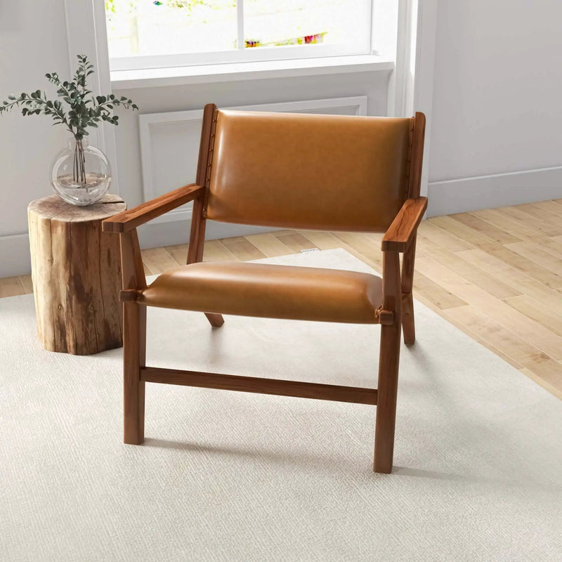 Hendrix - Antique Arm Chair - Brown / Rustic / Tan by HouseOfZazla