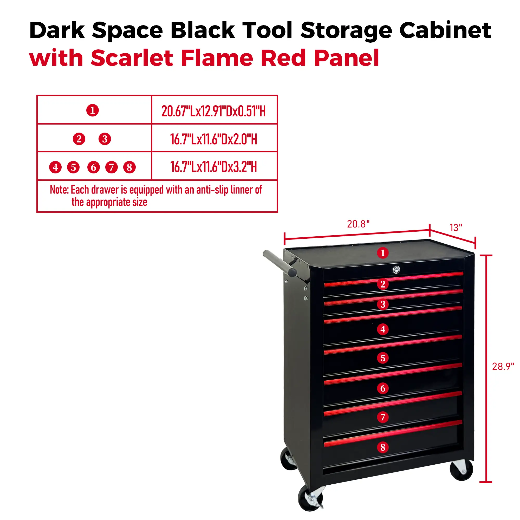Rolling Metal Tool Chest with 7 Drawers - Black by HouseOfZazla