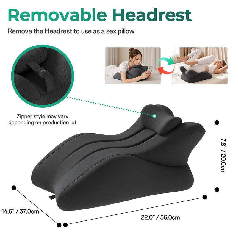 Memory Foam Ergonomic Wedge Pillow for Couples by HouseOfZazla