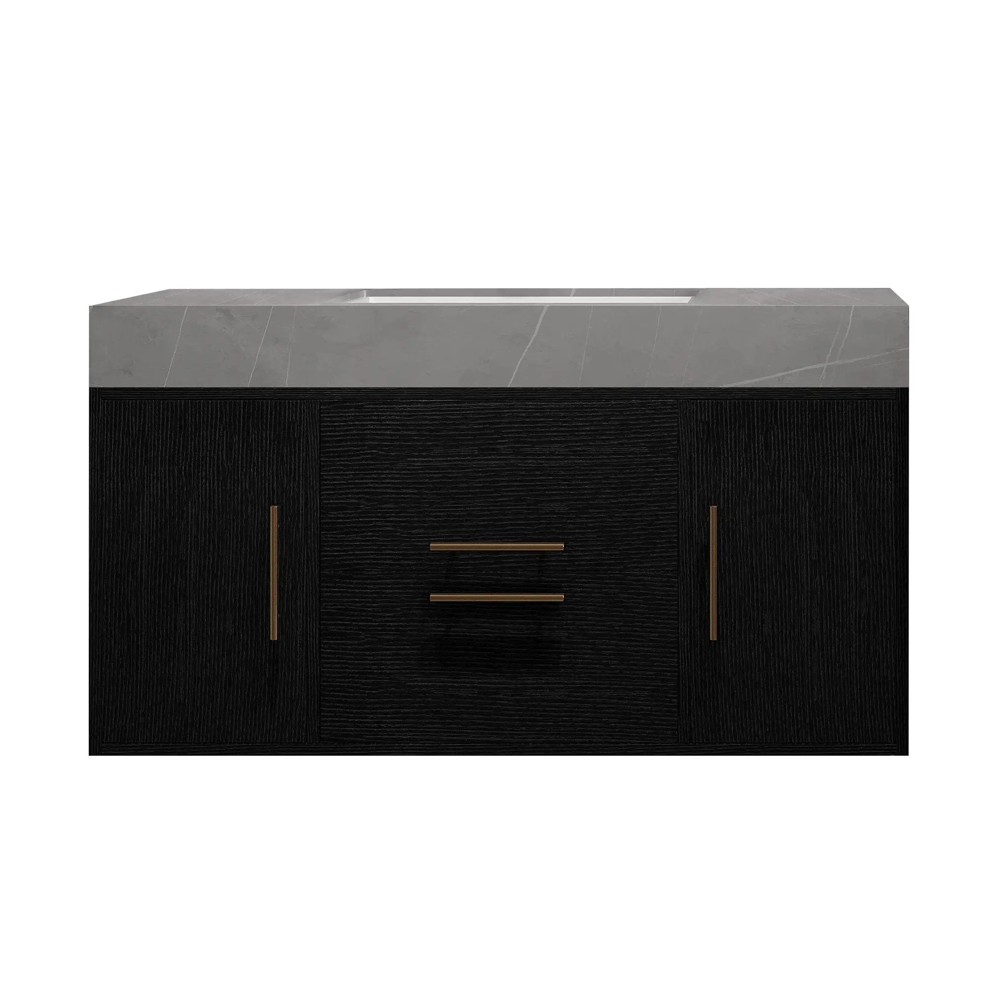 39.4 Inches Single Contemporary Floating Bathroom Vanity by HouseOfZazla