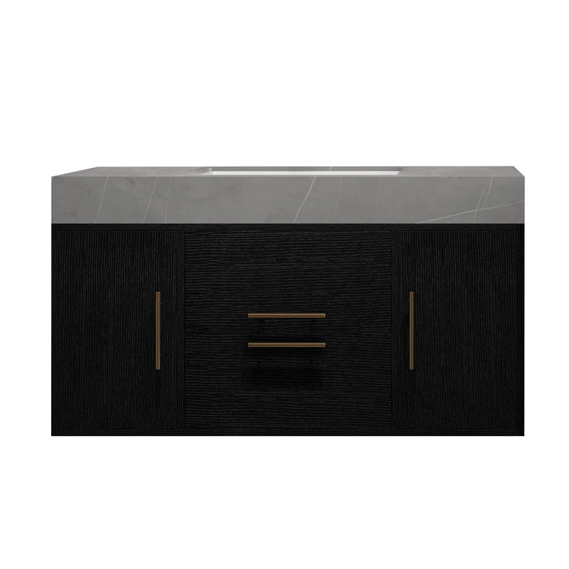 39.4 Inches Single Contemporary Floating Bathroom Vanity by HouseOfZazla