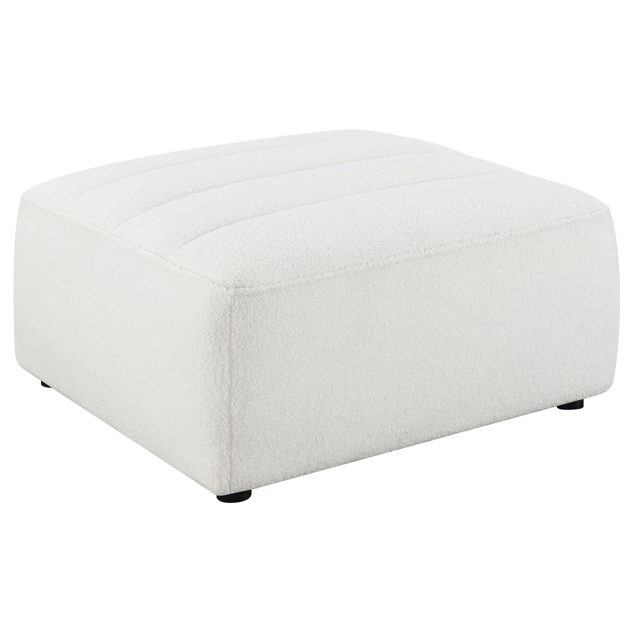 Sunny - Square Upholstered Ottoman - Ivory by HouseOfZazla