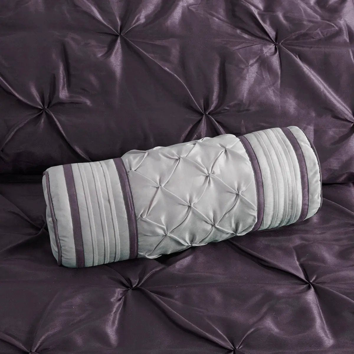 7 Piece Tufted Comforter Set Plum Full by HouseOfZazla