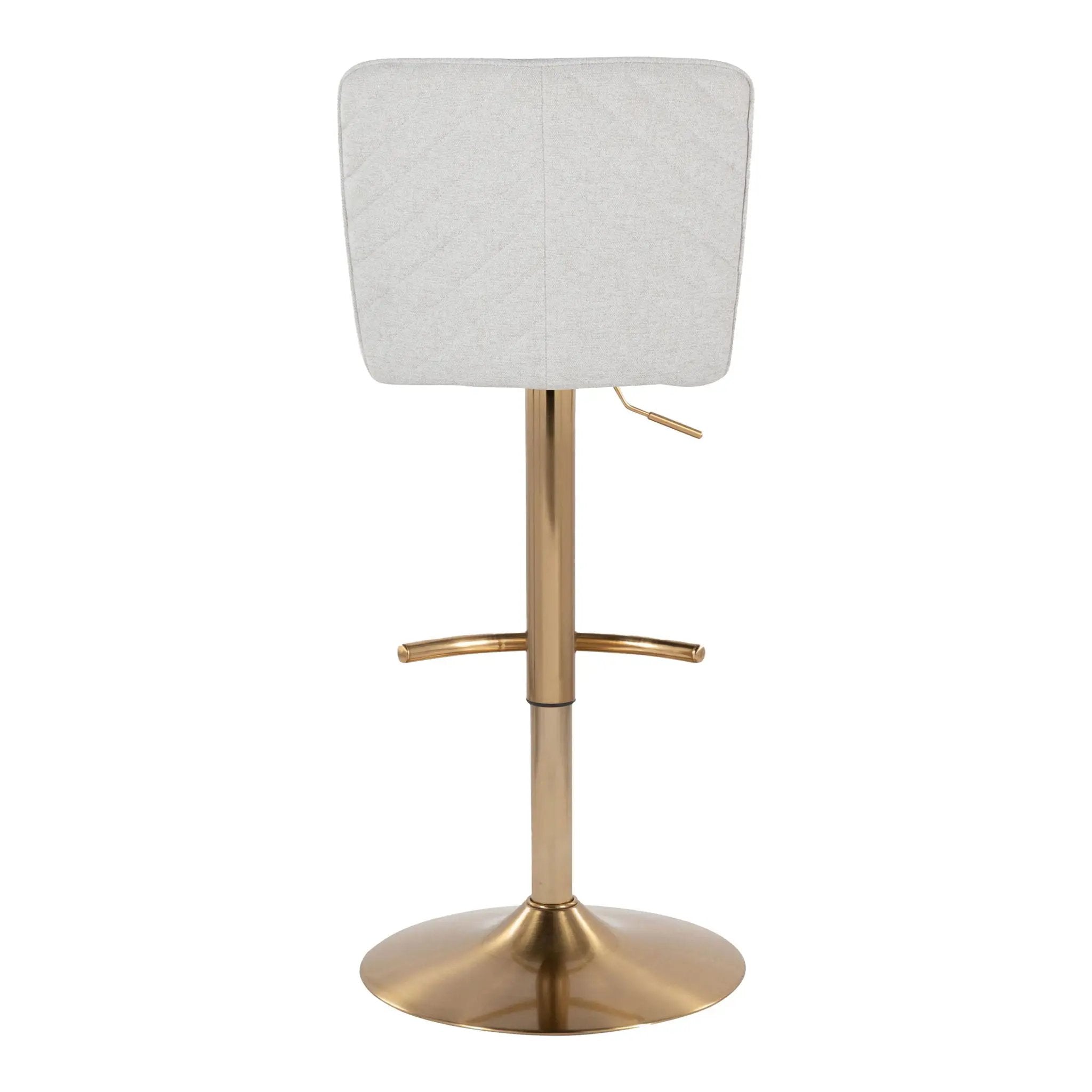 Henry - Contemporary Adjustable Barstool With Swivel With Rounded T Footrest (Set of 2) by Unique Piece Furniture
