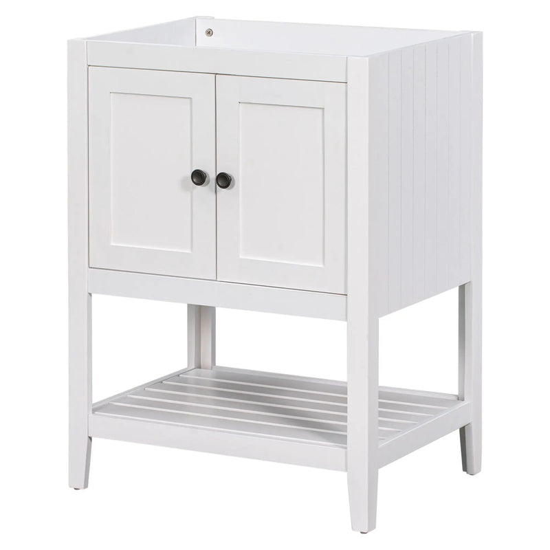 Bathroom Vanity Base Only, Soild Wood Frame, Bathroom Storage Cabinet With Doors And Open Shelf by Unique Piece Furniture