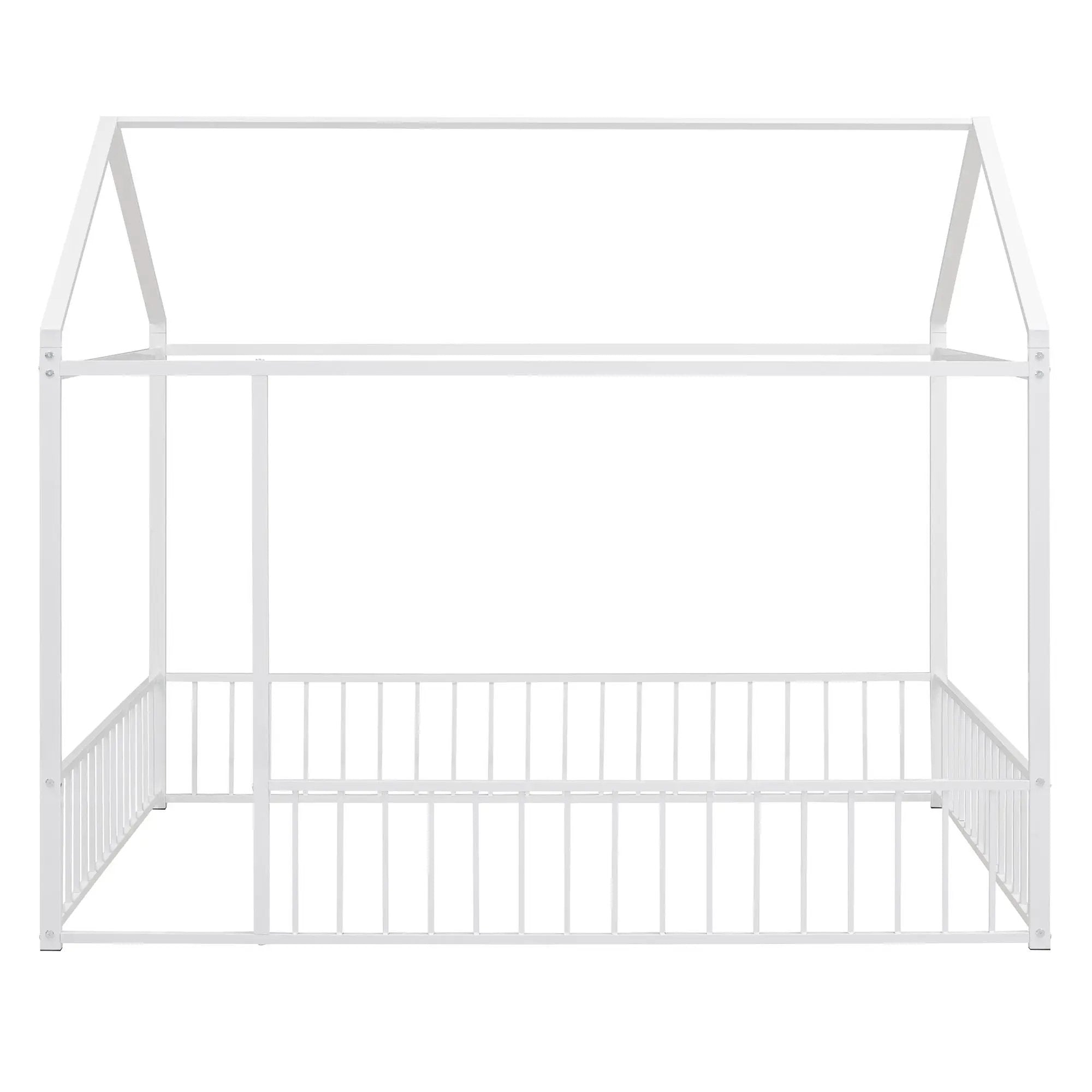 Metal Bed House Bed Frame With Fence by HouseOfZazla
