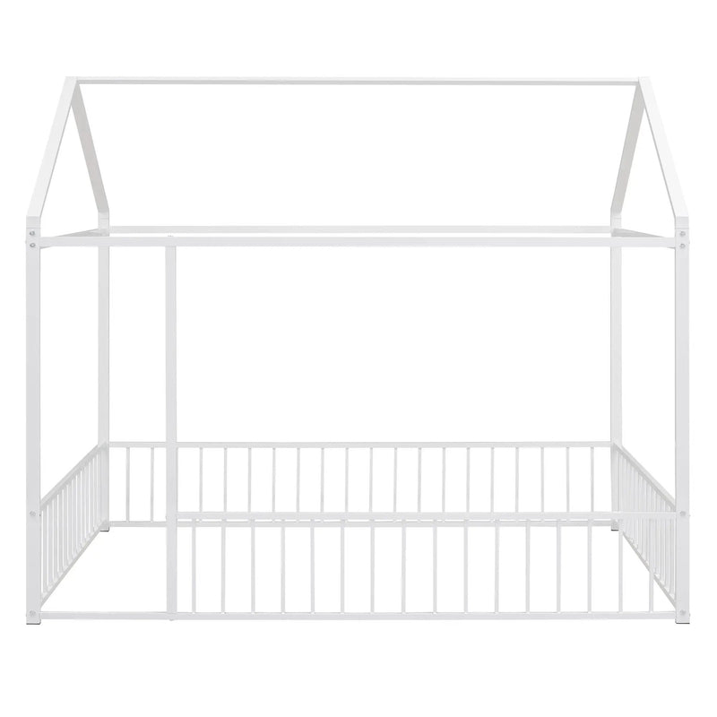 Metal Bed House Bed Frame With Fence by HouseOfZazla