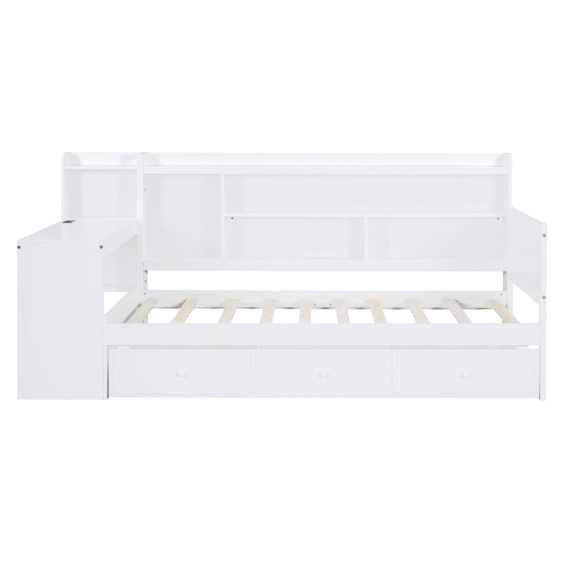 Daybed With 3 Drawers USB Ports And Desk by HouseOfZazla