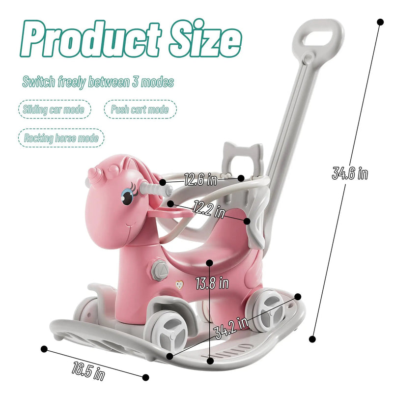 Rocking Horse for Toddlers - Unicorn Kids Ride On Toy by HouseOfZazla