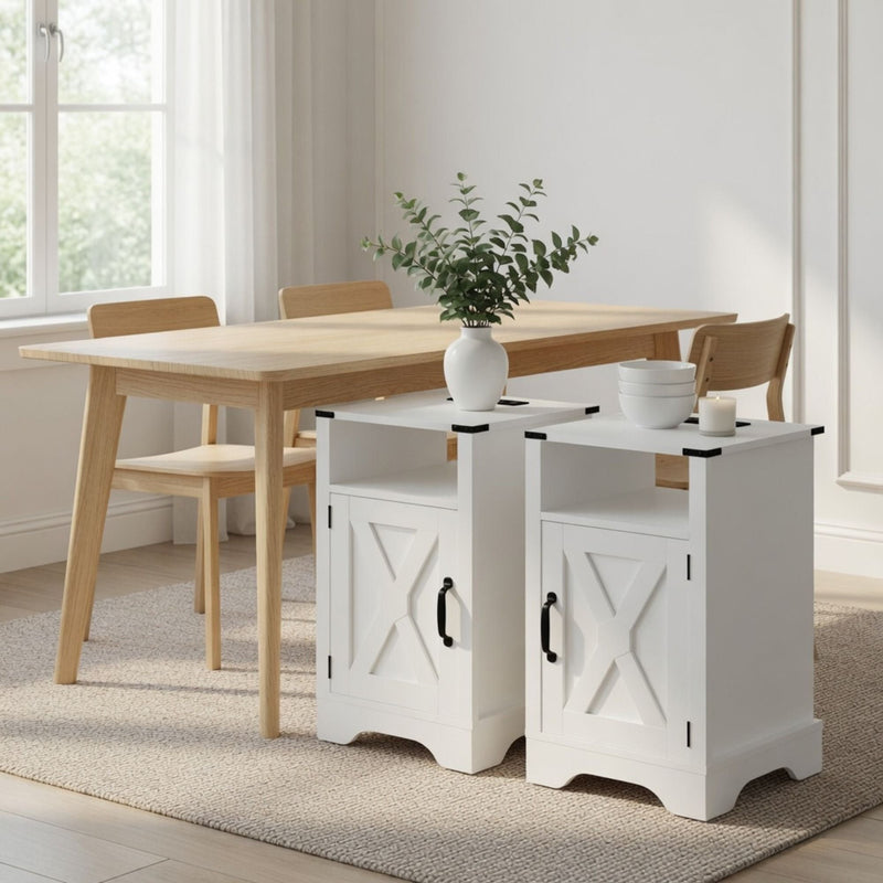 Farmhouse Nightstand, Charging Station & Storage by HouseOfZazla