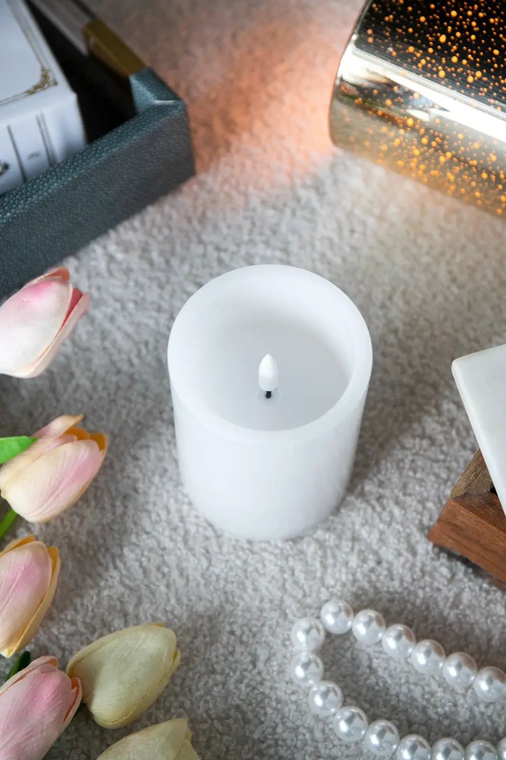 LED Candles With Remote Timer (Set of 3) - White by HouseOfZazla
