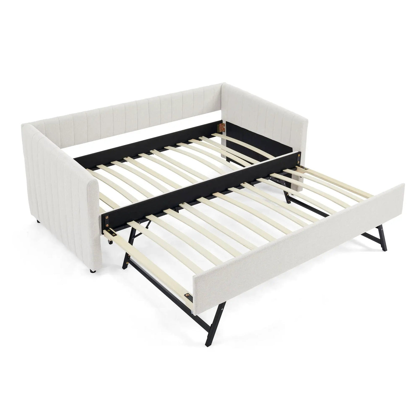 Upholstered Daybed With Trundle With Vertical Stripes by Unique Piece Furniture