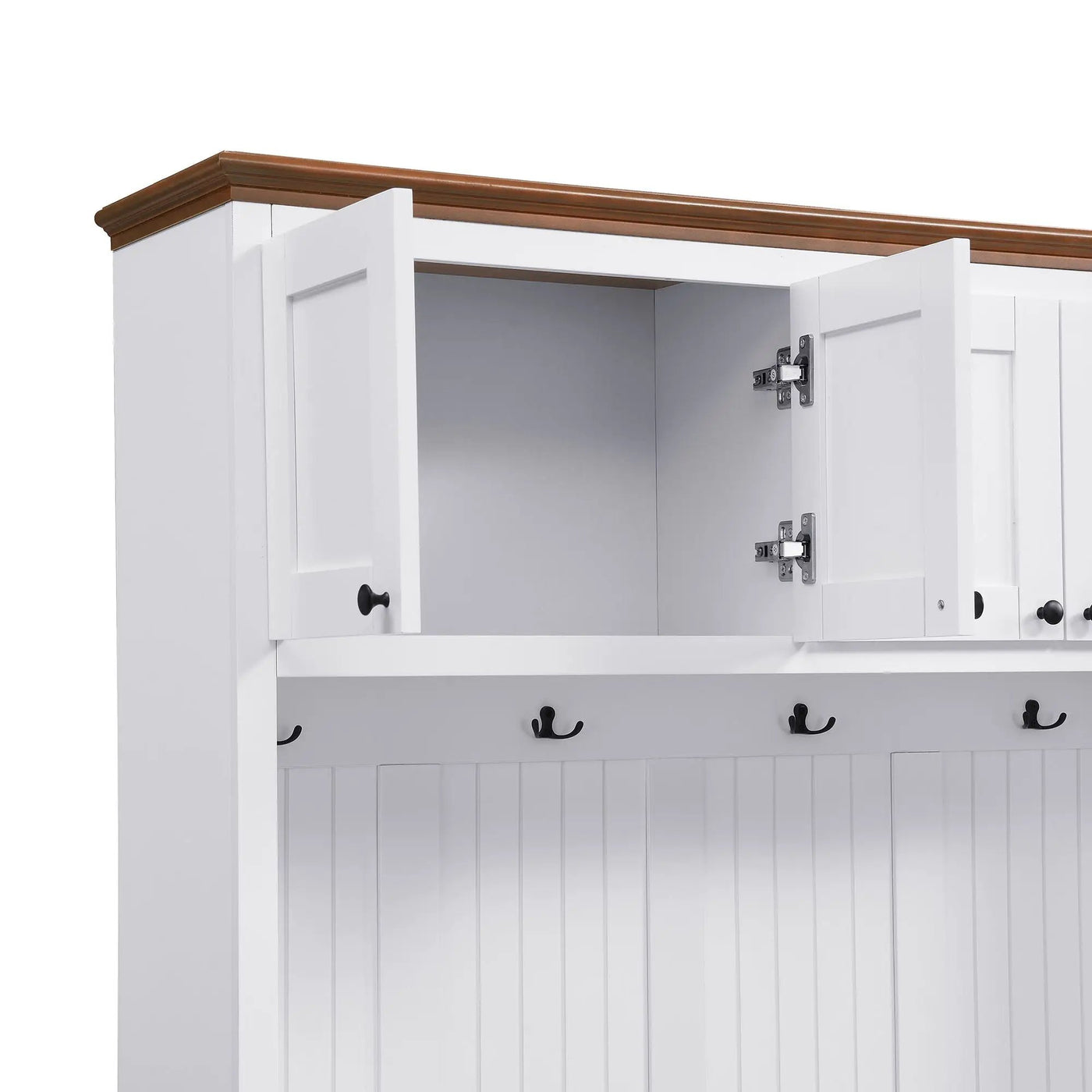 Entryway Hall Tree With Storage Bench, Coat Rack Shoe Bench With Cabinets by Unique Piece Furniture