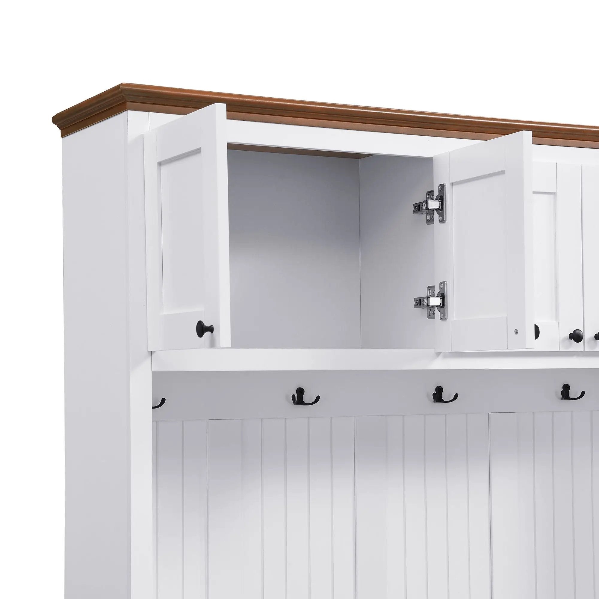 Entryway Hall Tree With Storage Bench, Coat Rack Shoe Bench With Cabinets by Unique Piece Furniture