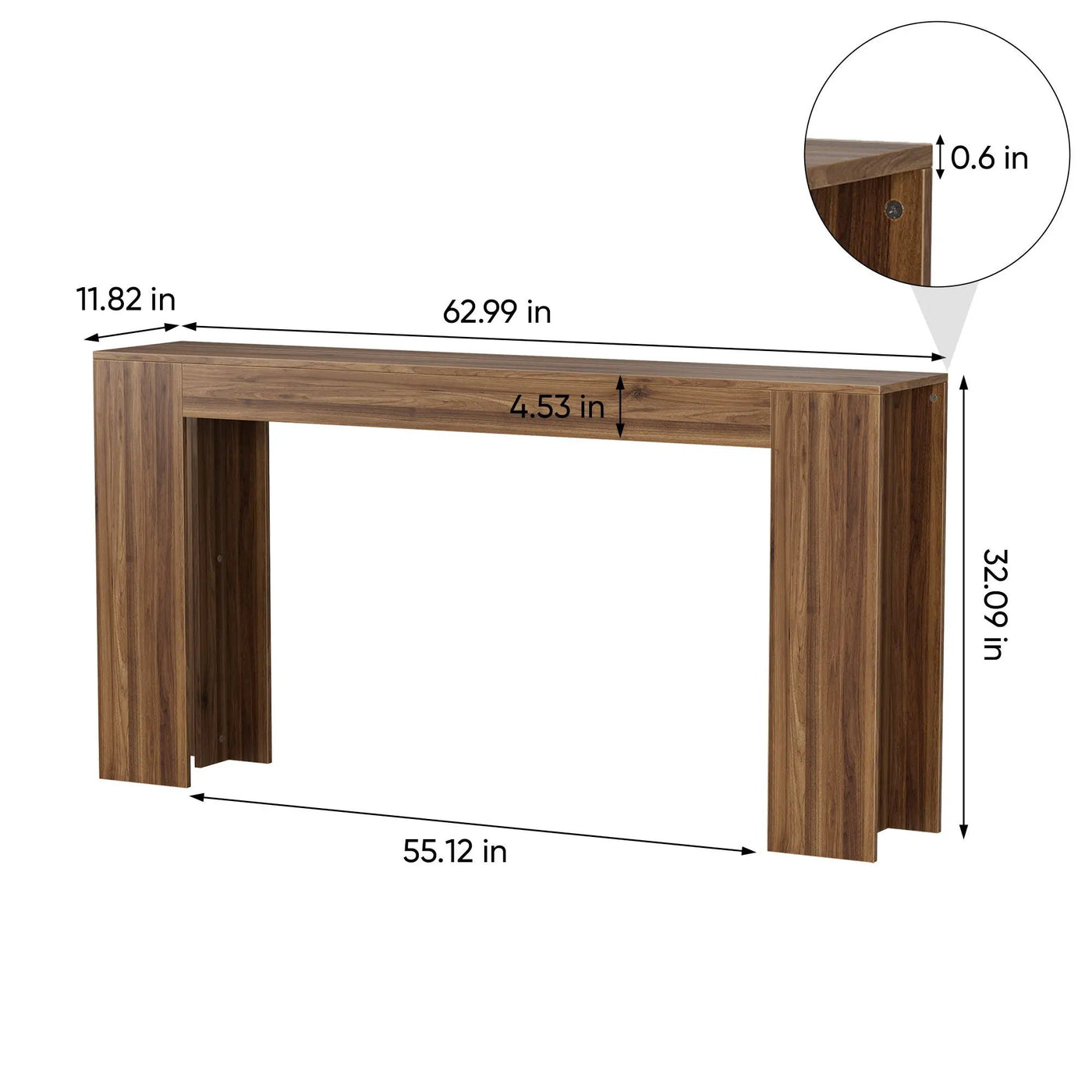 Farmhouse Style Extra Long Walnut Console Table by HouseOfZazla