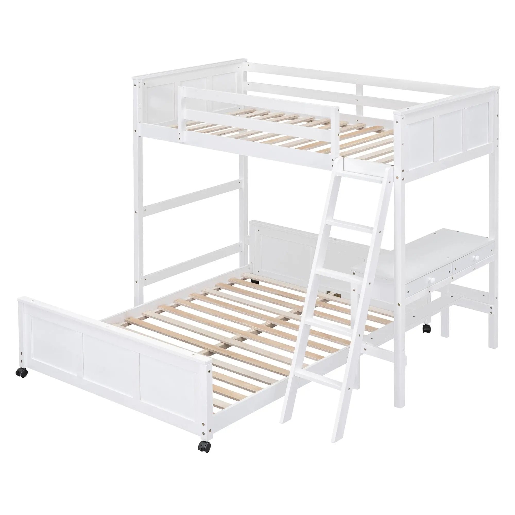 Full Over Full Bunk Bed With Desk