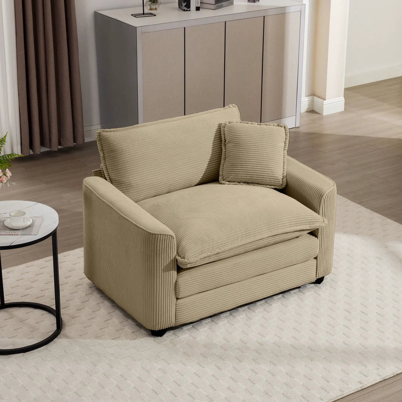 Modern Classic Fabric Single Chair Deep Seat Sofa With Pillow by HouseOfZazla