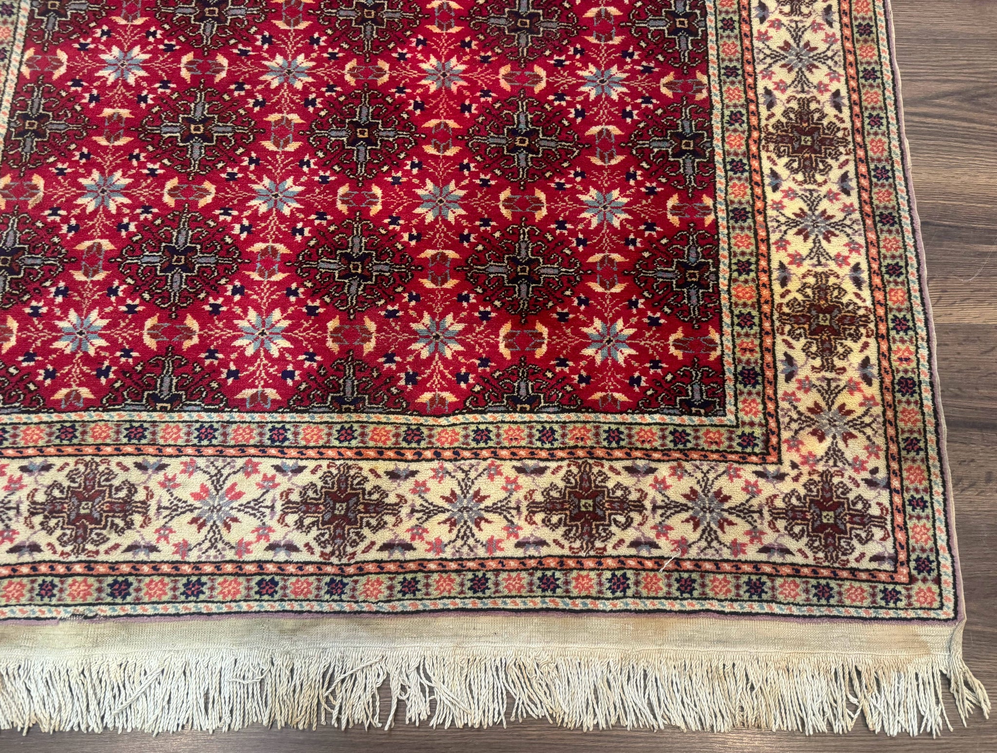 Turkish Sivas Rug 4x6, Red and Cream, Allover Design, Handmade Vintage by Jewel Rugs