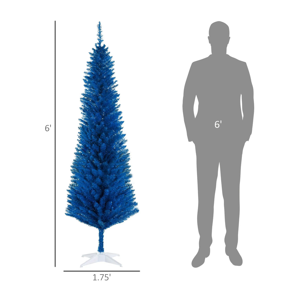 Striking 6ft Slim Pencil Artificial Christmas Tree by HouseOfZazla