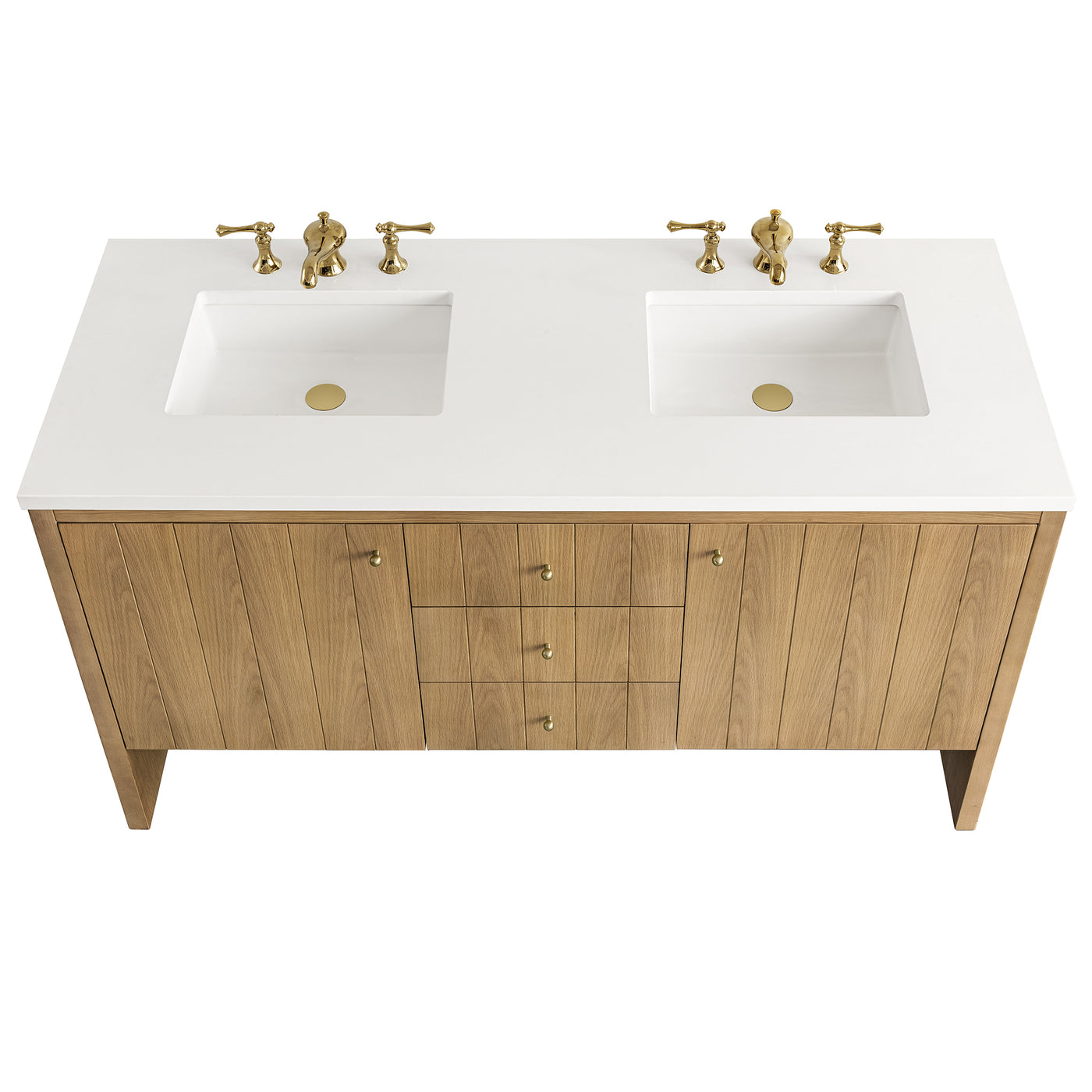 James Martin Hudson 60" Double Bathroom Vanity, Light Natural Oak, view 23