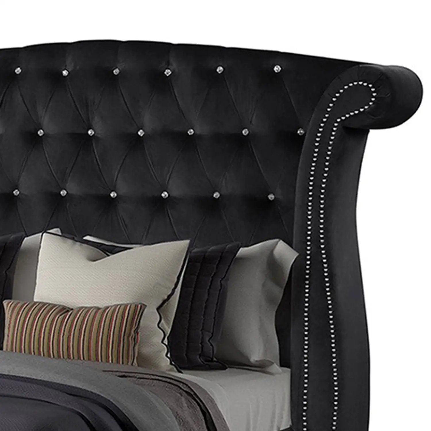 Sophia - Crystal Tufted Upholstered Bed by HouseOfZazla