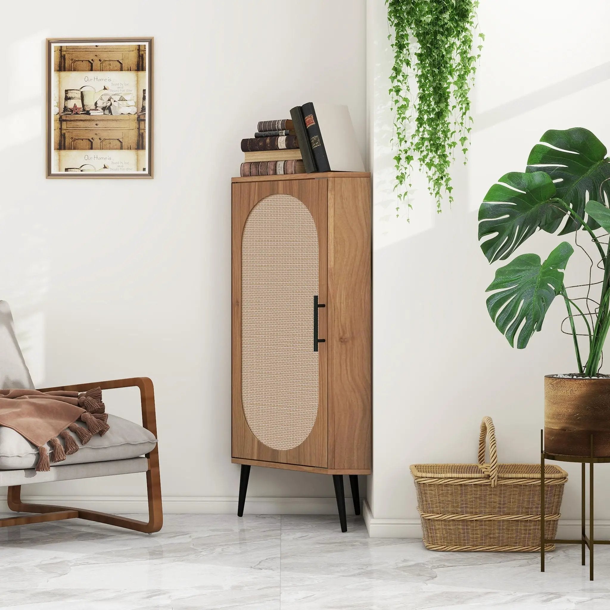 Freestanding Corner Corner Cabinet For Living Room by HouseOfZazla