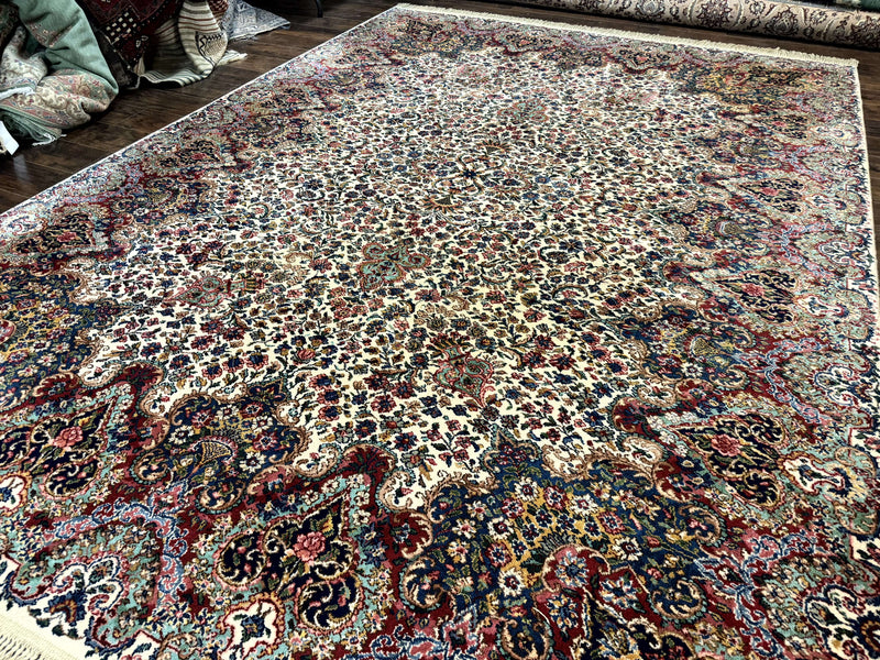 Karastan Rug #742 Floral Kirman 8.8 x 12, Wool Pile, Vintage Original Series, Rare by Jewel Rugs
