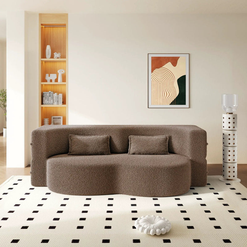 Modern Floor Sleeper Sofa Bed With 2 Pillows, Convertible Twin Size Folding Mattress For Living Room by HouseOfZazla