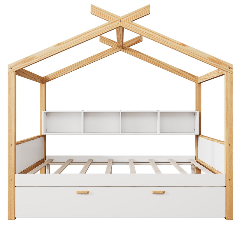 House Bed With Bookshelf Storage by HouseOfZazla
