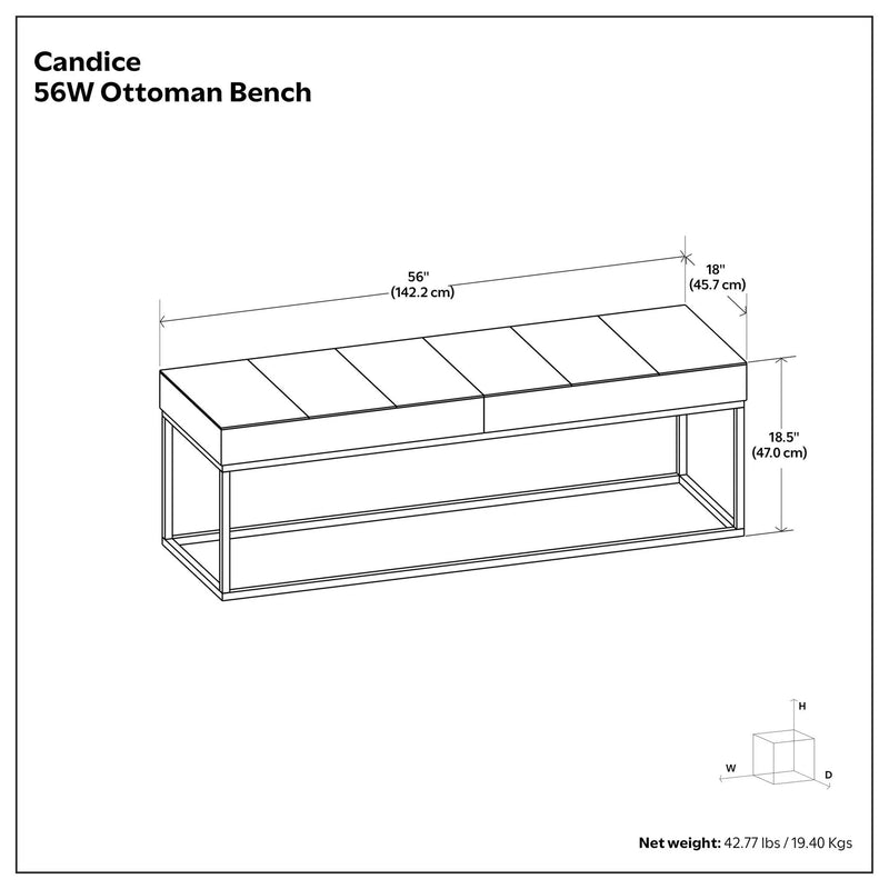 Candice - Ottoman Bench - Tan / Black by HouseOfZazla