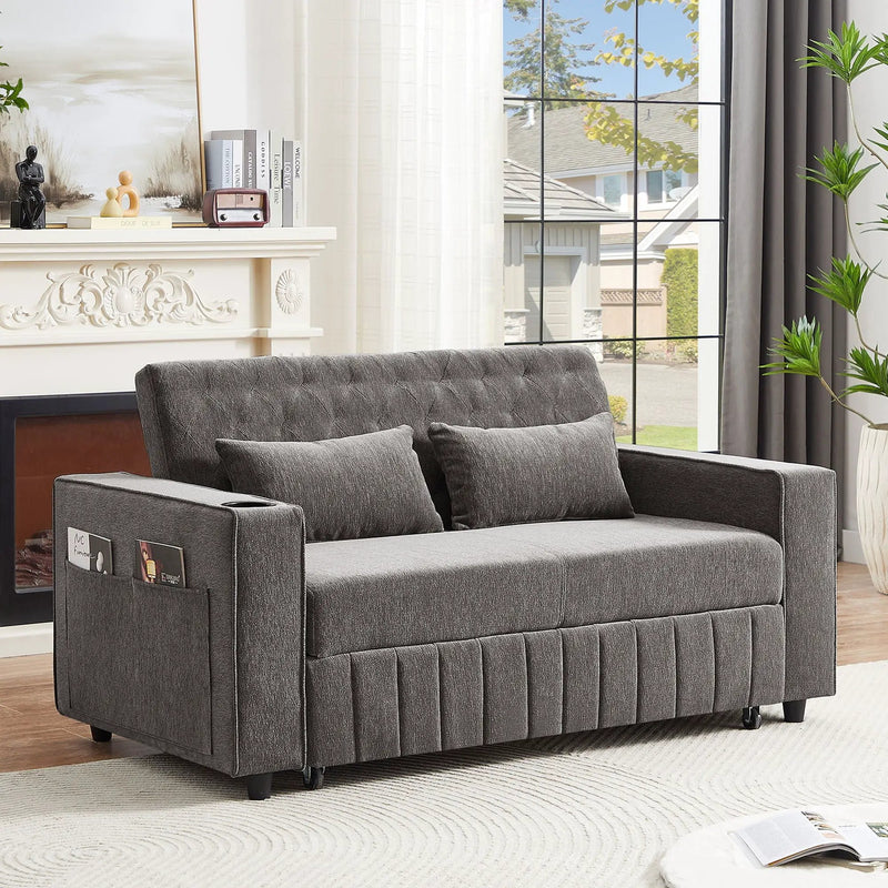 Pull-Out Sofa Bed Convertible Couch With Adjustable Backrest For Living Room by HouseOfZazla