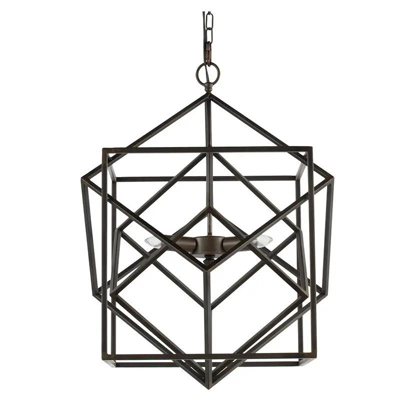 3 Light Metal Chandelier, Hanging Light Fixture With Adjustable Chain For Kitchen, Bulb Not Included - Black by Unique Piece Furniture