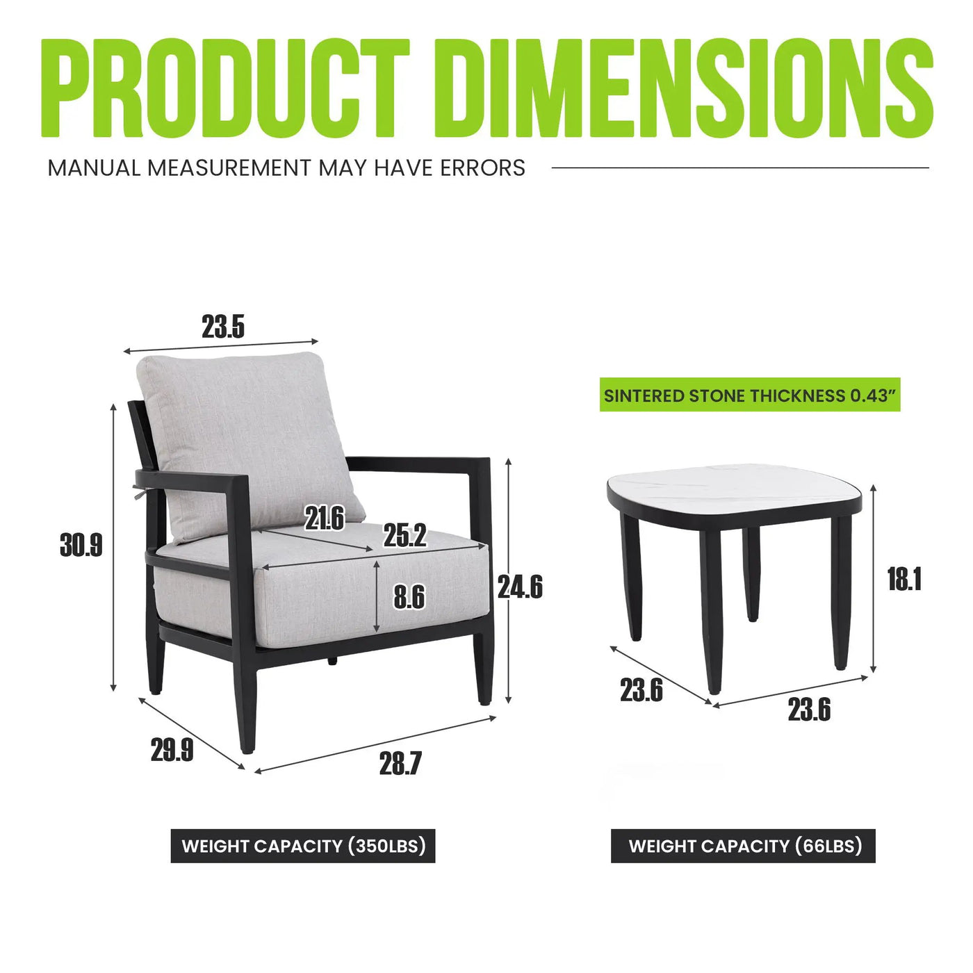Outdoor Patio Furniture Chat Set with Sunbrella Cushions and Side Table by HouseOfZazla