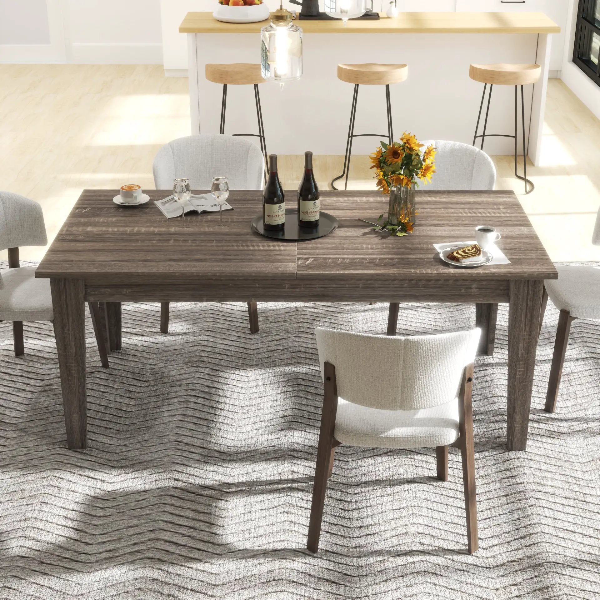 106.3 in Large Extendable Dining Table by HouseOfZazla