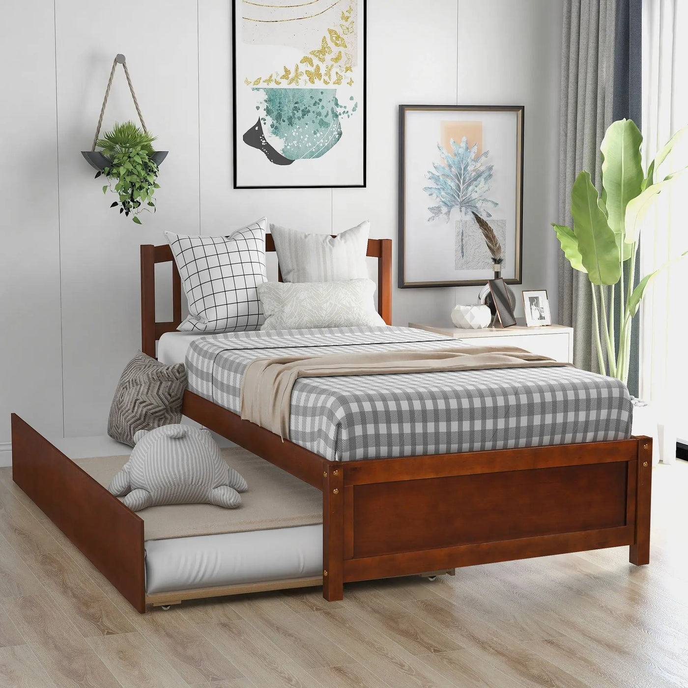 Platform Bed Wood Bed Frame With Trundle by Unique Piece Furniture