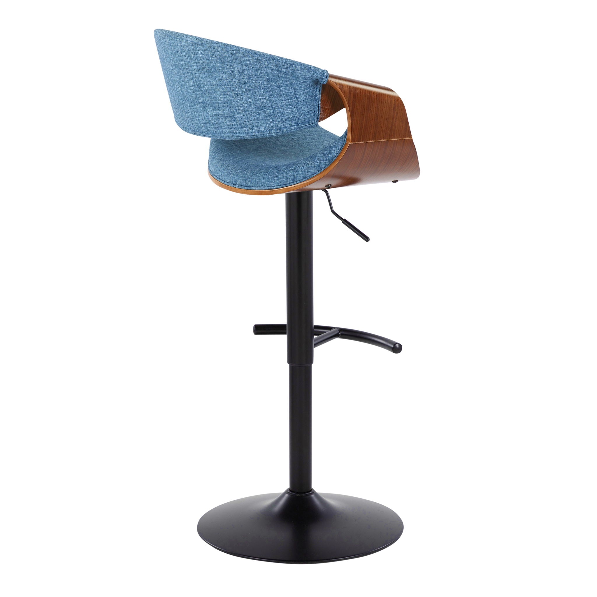 Curvo - Mid Century Modern Adjustable Barstool With Swivel & Rounded T Footrest (Set of 2) by Unique Piece Furniture