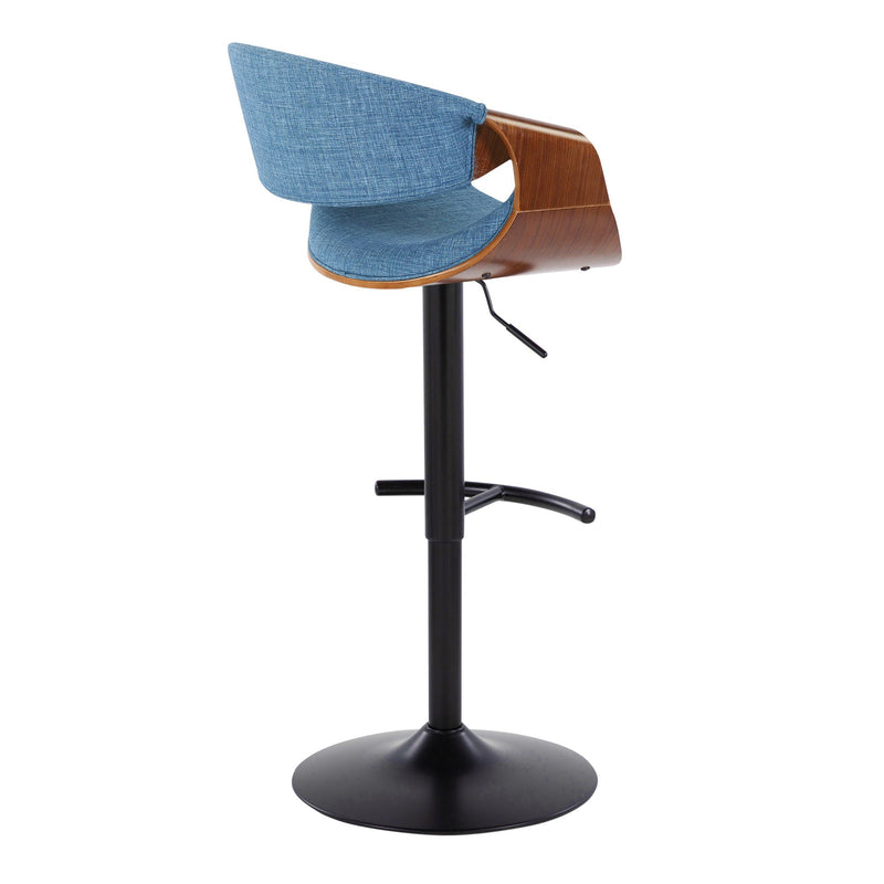Curvo - Mid Century Modern Adjustable Barstool With Swivel & Rounded T Footrest (Set of 2) by Unique Piece Furniture