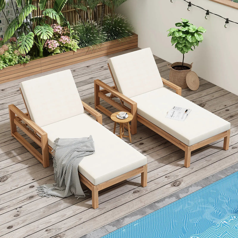 TREXM Outdoor Lounge Chairs Set of 2 by HouseOfZazla