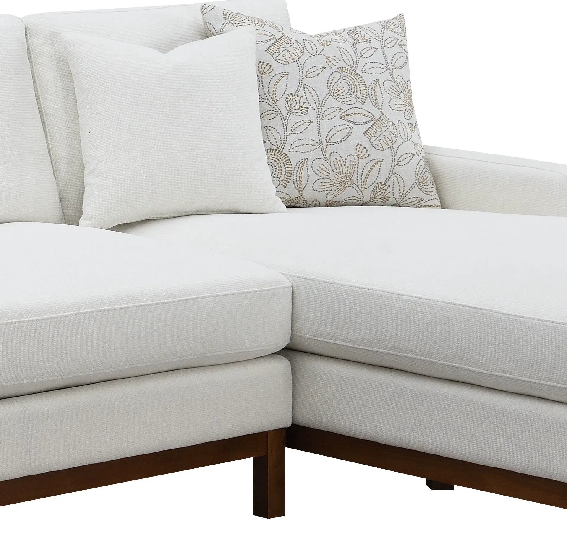 Valiant - Chenille Sectional Sofa With 4 Pillows - Ivory by Unique Piece Furniture