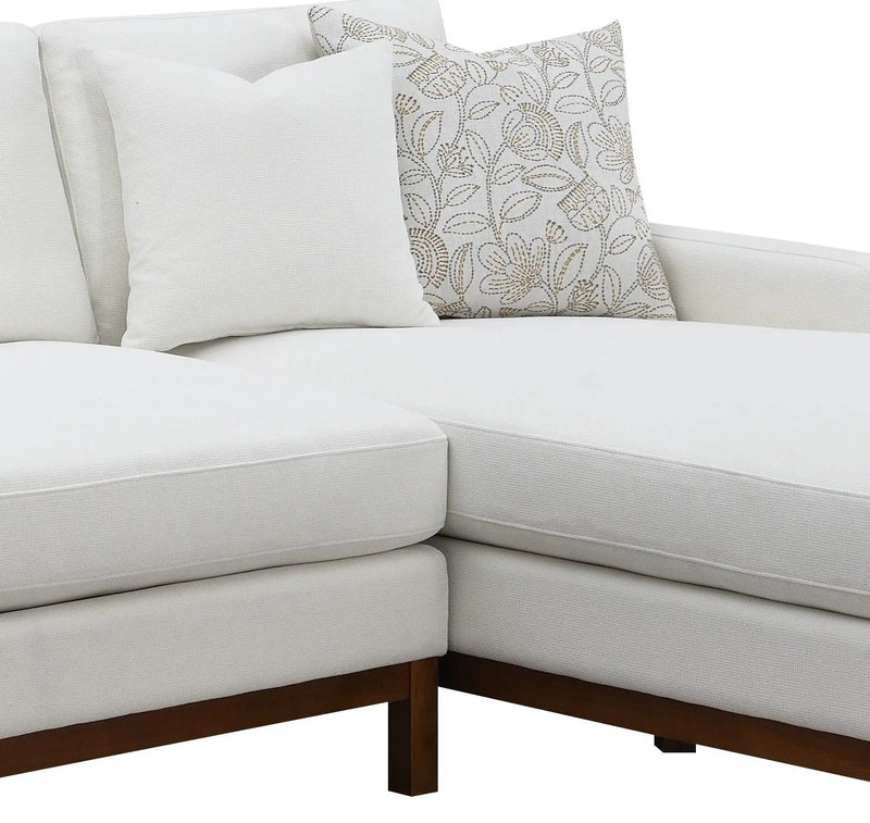 Valiant - Chenille Sectional Sofa With 4 Pillows - Ivory by Unique Piece Furniture