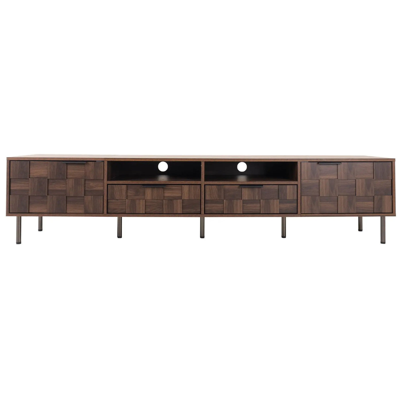 TV Stand With 2 Drawers, Media Console Table, Storage Cabinet With Cable Management by HouseOfZazla