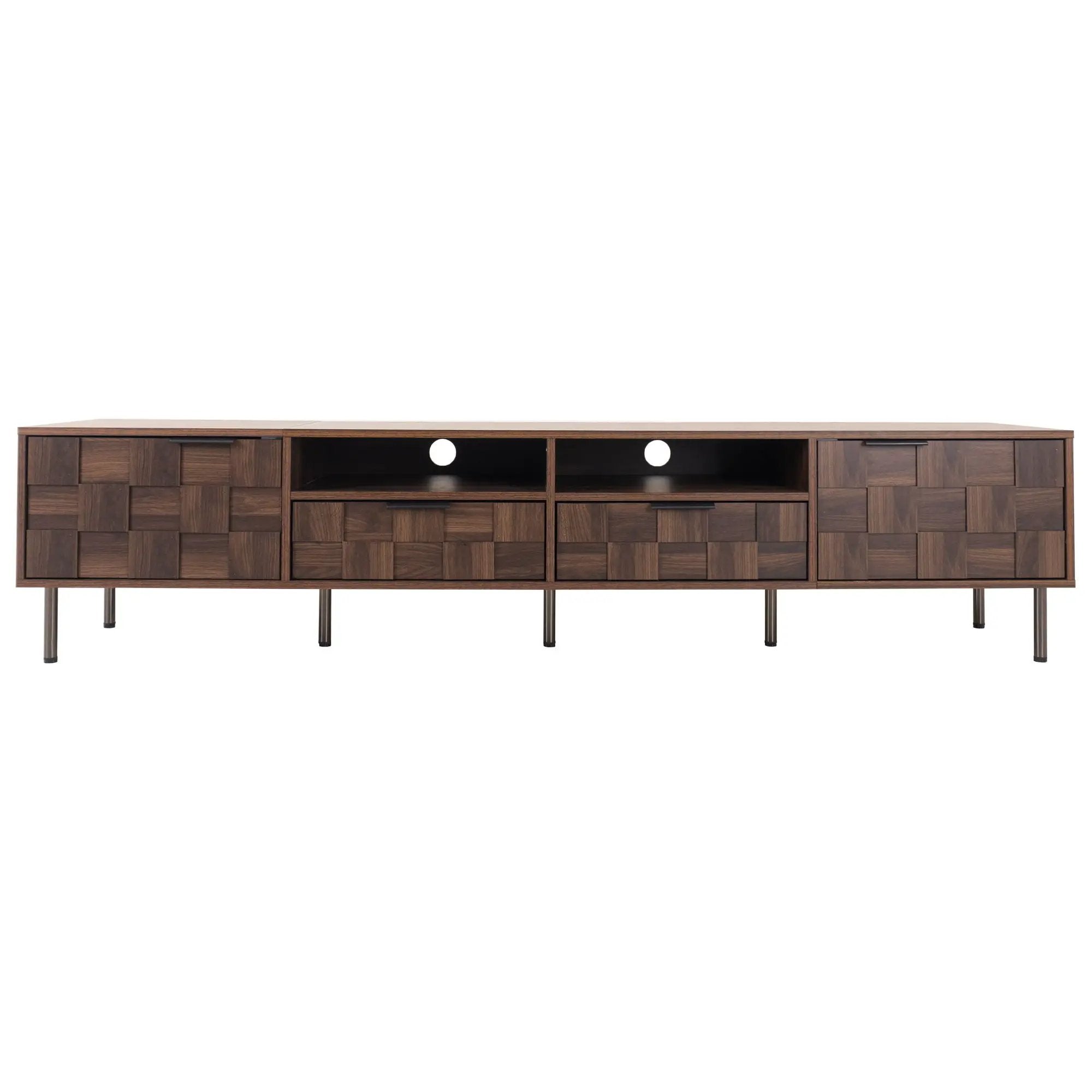 TV Stand With 2 Drawers, Media Console Table, Storage Cabinet With Cable Management by HouseOfZazla