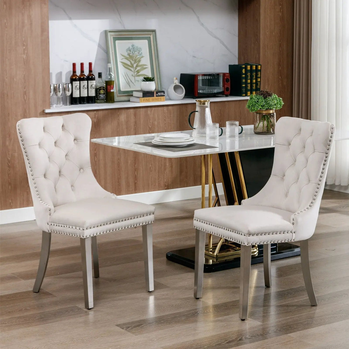 Nikki - Contemporary Upholstered Dining Chair (Set of 2) by HouseOfZazla