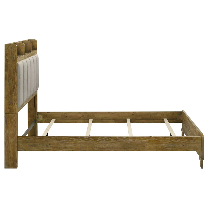 Henderson 57-inch Eastern King Bookcase Panel Bed Medium Oak by Unique Piece Furniture