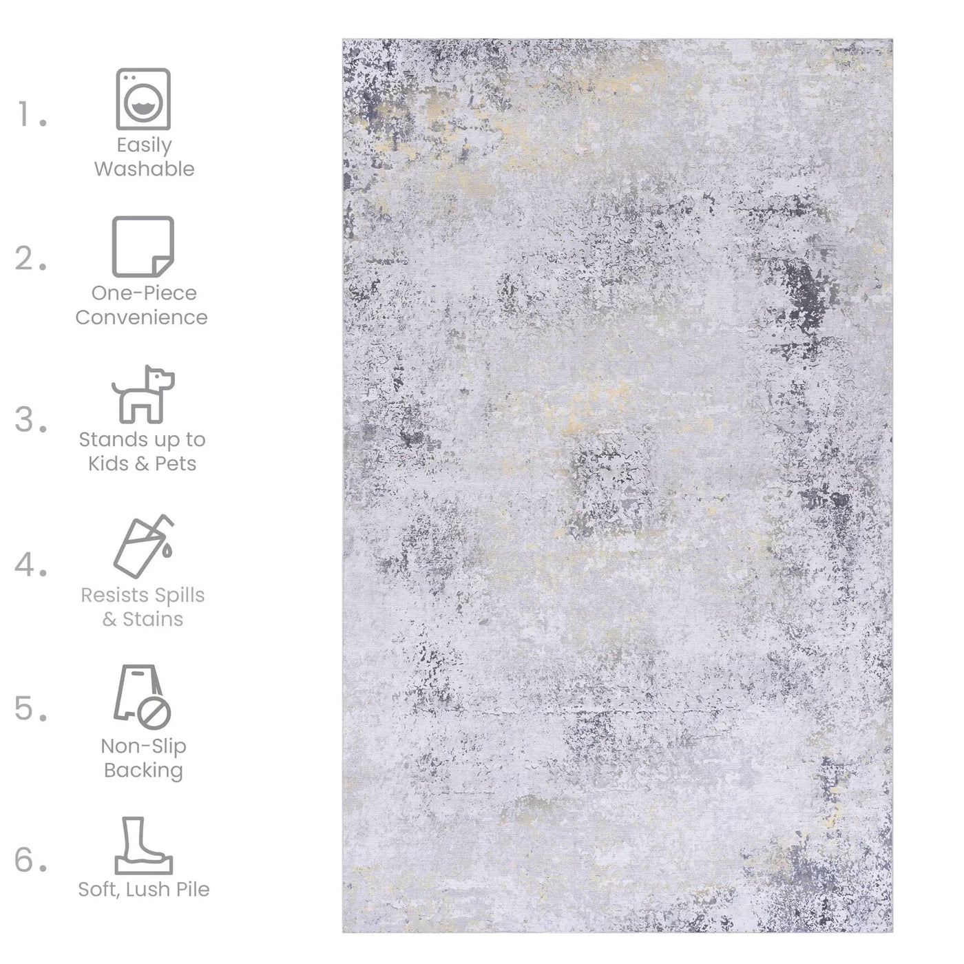 Maval - Abstract Washable Area Rug by HouseOfZazla