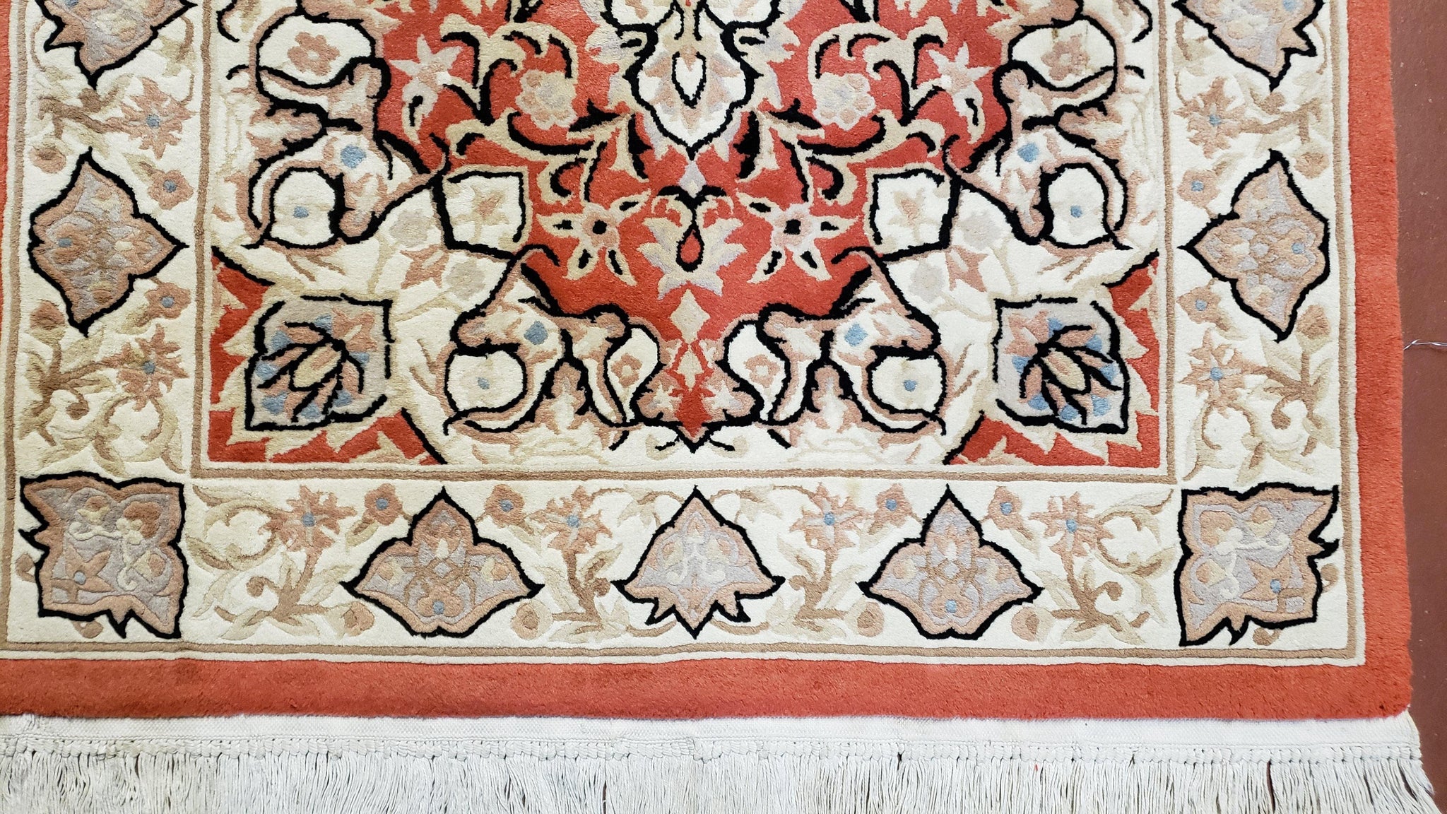 3x5 Red Chinese Plush Rug, Hand Knotted Soft Wool Carpet, Medallion Rug, Fine Vintage Rug, 120 Line, Small Area Rug by Jewel Rugs