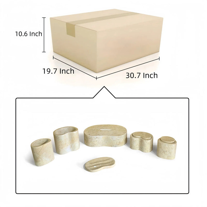 Elegant Natural Marble Bathroom Accessories Set by HouseOfZazla