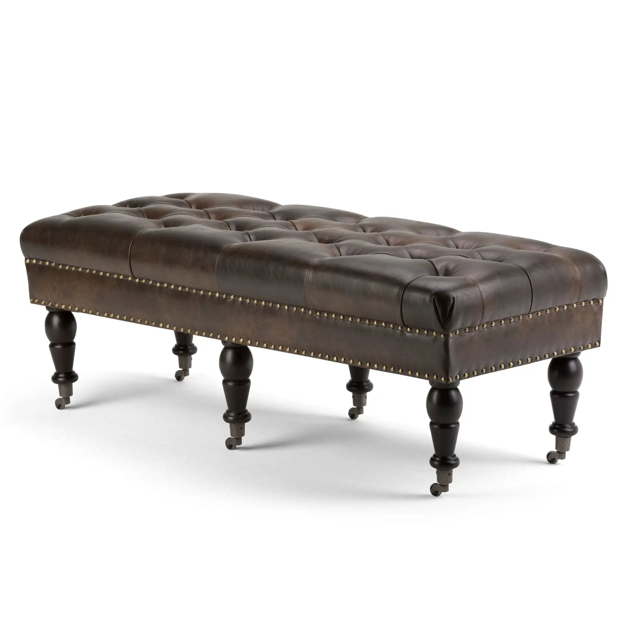 Henley - Tufted Ottoman Bench - Distressed Brown by Unique Piece Furniture